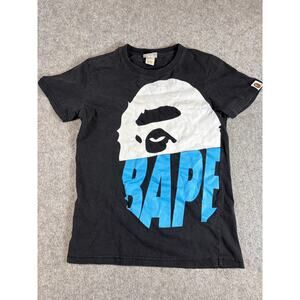 A Bathing Ape Bape Shirt Youth Black Ape Head Graphic Streetwear Japan Medium